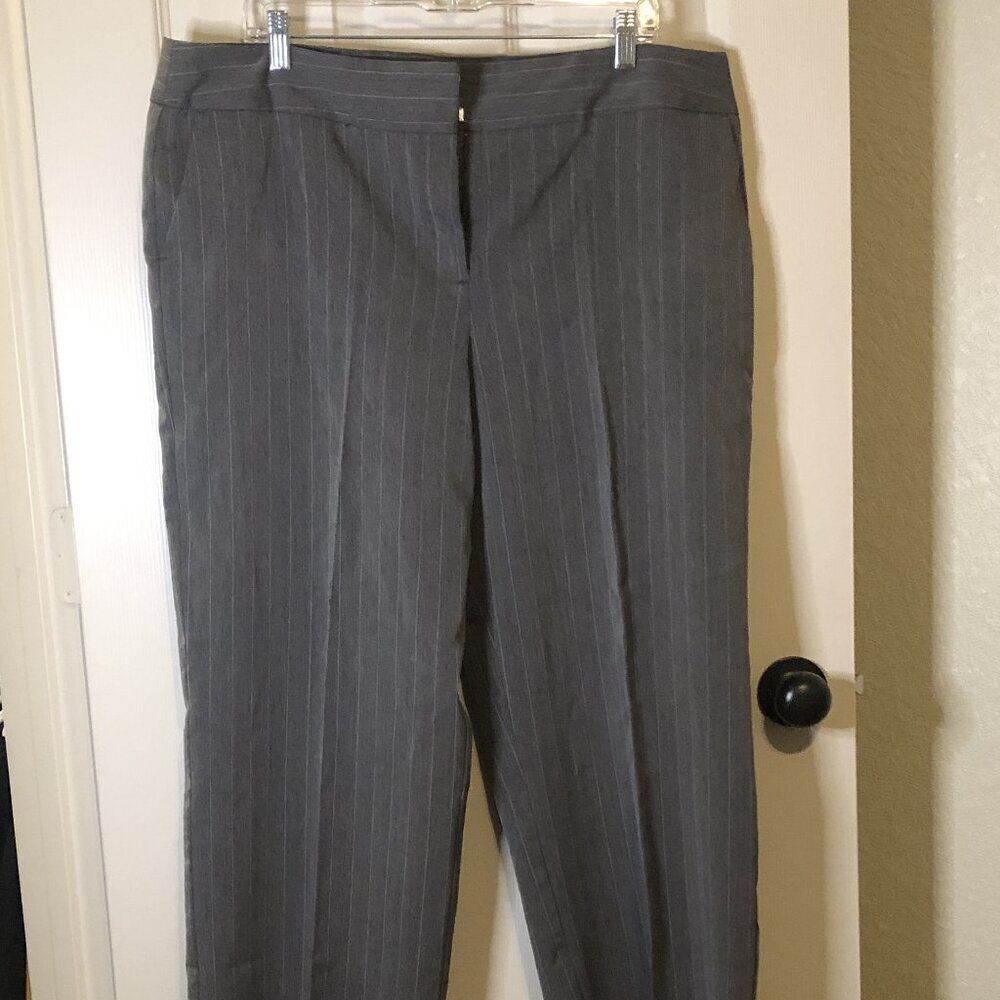 GEORGE gray and white pinstripe classic style pants size 18